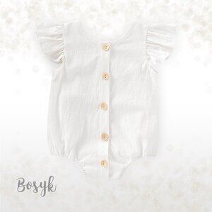 Short Sleeve Ruffle Romper Bodysuit Baby Girl -Outfit Romper Bodysuit Baby Girls